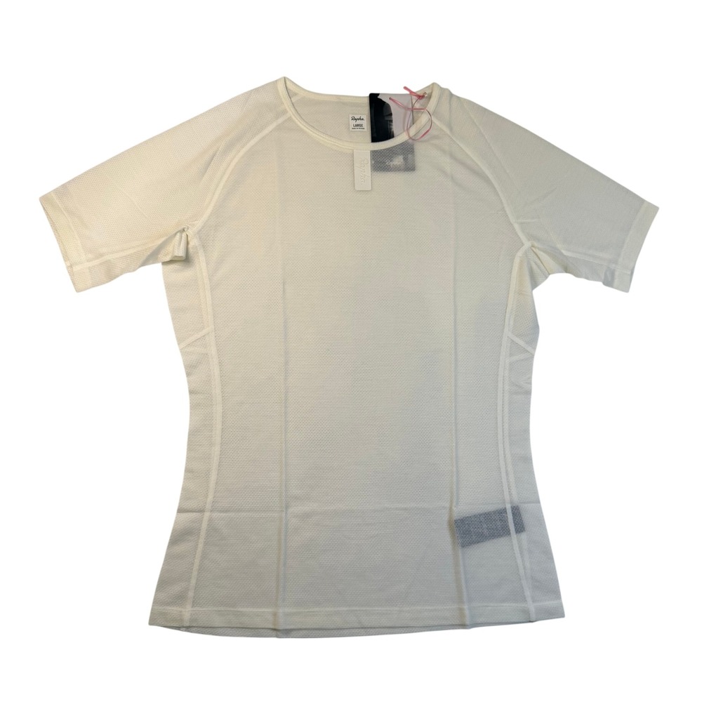 Rapha Merino Lightweight Base Layer Short Sleeve Cream Wool Size L NWT